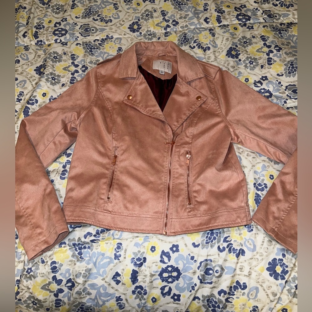 Women’s rose colored suede jacket